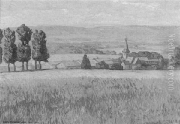 Hessische Landschaft Mit Dorfansicht - view 1