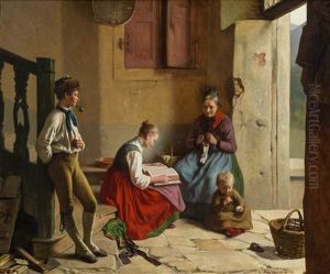 Hausliche Szene by Franz Meyerheim