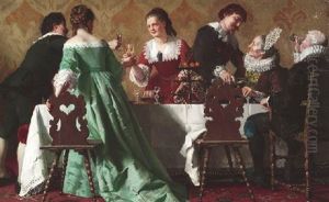 Tischgesellschaft by Franz Meyerheim