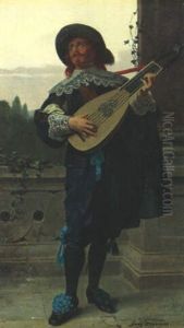 A Guitar Player by Franz Meyerheim