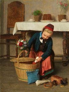 The Birthday Basket - Painting And Oil Study