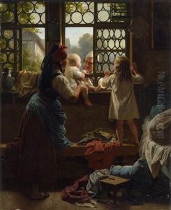 Guten Morgen Vater by Friedrich Eduard Meyerheim