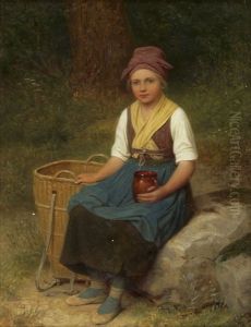 Rastendes Madchen by Friedrich Eduard Meyerheim