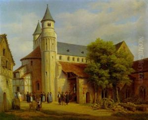 Die Stiftskirche Von Gernrode Am Harz by Friedrich Eduard Meyerheim