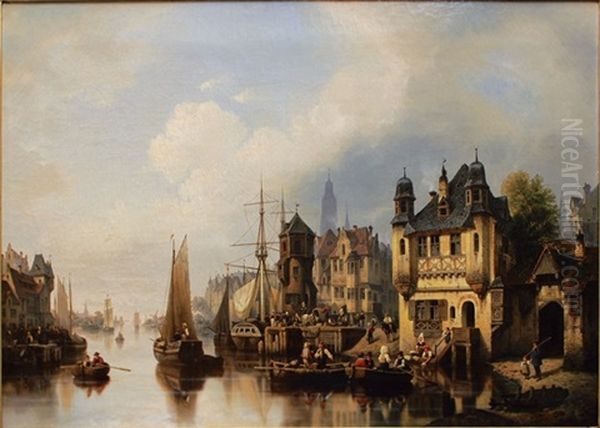 Town At A Bustling River - view 1