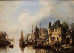 Town At A Bustling River