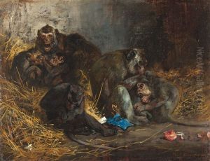 Schimpansenfamilie by Paul Friedrich Meyerheim