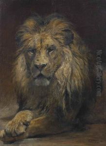 A Lion by Paul Friedrich Meyerheim