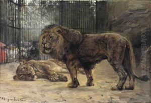 Watching The Lions by Paul Friedrich Meyerheim