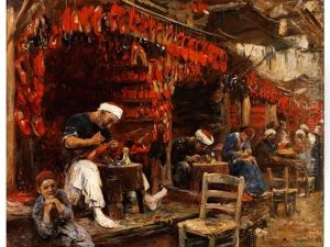 Im Orientalischen Schuhmacher-basar by Paul Friedrich Meyerheim