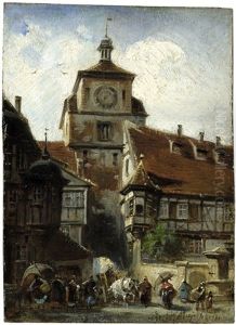 Der Weise Turm In Rothenburg Ob Der Tauber