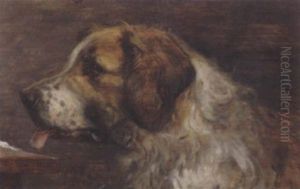 Darstellung Eines Bernhardinerhundes by Paul Friedrich Meyerheim