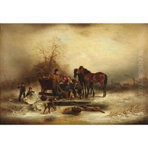 The Frozen Pond by Wilhelm Alexander Meyerheim