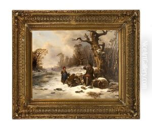 Holzsammler Im Winter by Wilhelm Alexander Meyerheim