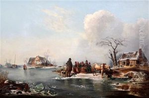 The Frozen Pond by Wilhelm Alexander Meyerheim