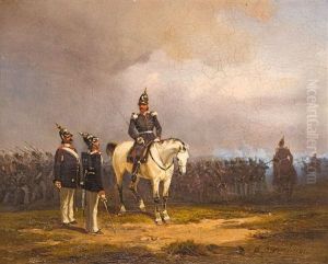 Lagebesprechung Vor Dem Preusischen Heer by Wilhelm Alexander Meyerheim