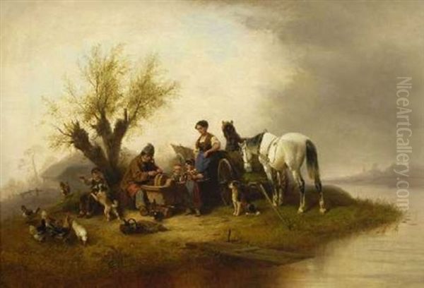 Bauernfamilie Am Ufer Eines Flusses - view 1