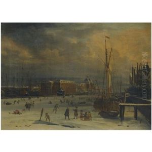 Amsterdam, A View Of The 's Lands Zeemagazijn In Winter thumbnail