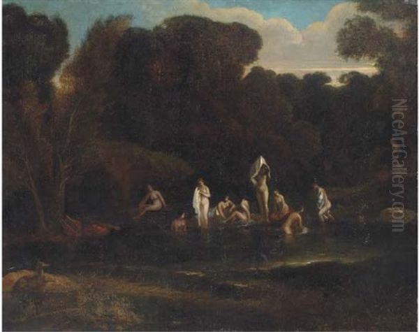 A Landscape With Nymphs Bathing At A Wooded Pool - view 1