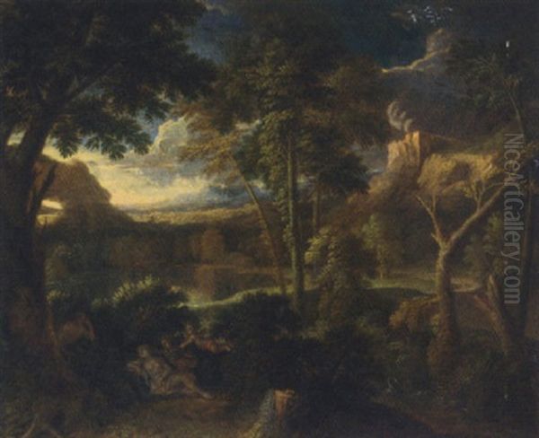 A Wooded Landscape With Classical Figures - view 1