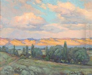Mountain Ridge At Dusk