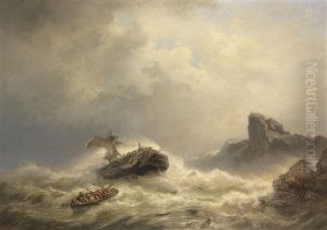 Schiffshavarie An Felsenkuste by Wilhelm Emil Meyer-Rodius