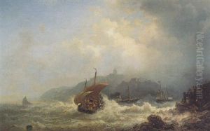 Boote In Sturmischer See by Wilhelm Emil Meyer-Rodius