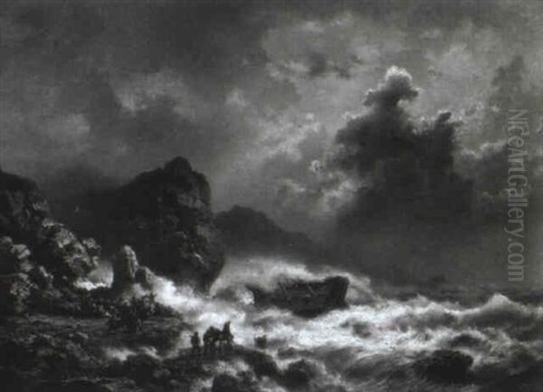 Sturm An Einer Felsenkueste - view 1