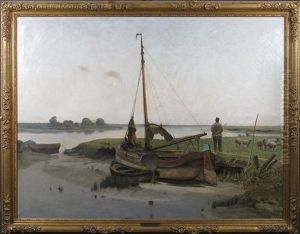 Vers Le Soir Au Bord De L'escaut by Isidore Meyers