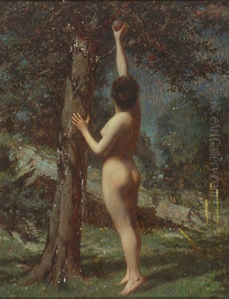 Eva: Weiblicher Akt Unter Apfelbaum - view 1