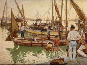 Portugiesische Hafenszene by Kunz Meyer-Waldeck