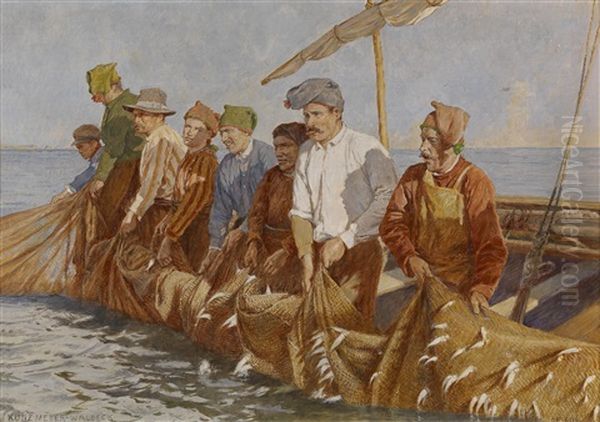 Fischer Beim Fang Einholen - view 1
