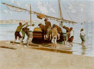 Fisherboys By A Boat Fisherboys By A Boat