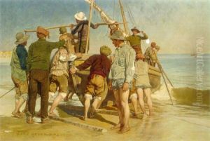 Launching The Fishing Boat by Kunz Meyer-Waldeck