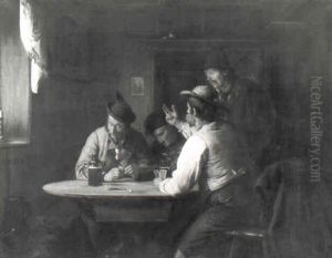 Kartenspieler Am Bauerntisch by Ferdinand Meyer-Wismar