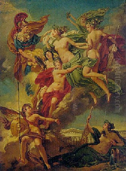 Les Numphes De Parthenope, Emportant Loin De Leurs Rivages Les Penates, Images De Leurs Dieux, Sont Conduites Par La Deese Des Beaux-arts Au Bord De La Seine - view 1