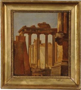 Vue Du Forum Romain Avec La Colonnade Du Temple De Saturne