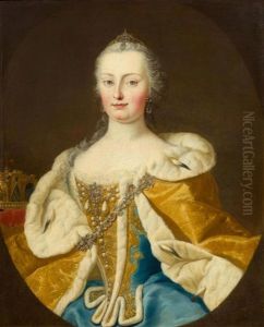 Portrait Of Princess Maria Theresia Of Austria, With Imperial Hungarian Crown