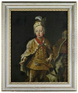 Portrait Josephs Ii, Als Kind Mit Der Osterreichischen Kaiserkrone Im Hintergrund by Martin van Meytens the Younger