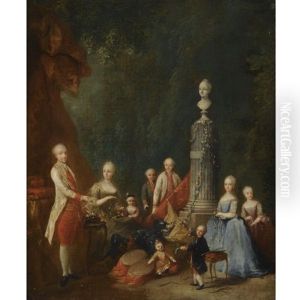 Portrait Of A Noble Family In A Garden Portrait Of A Noble Family In A Garden