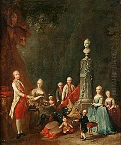 Maria Theresia Och Franz Stefan Av Osterrike Med Familj by Martin van Meytens the Younger