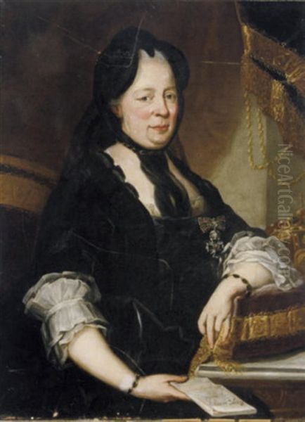 Portrait Of Empress Maria Theresa Of Austria In A Black Dress, Holding A Letter - view 1