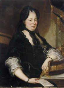 Portrait Of Empress Maria Theresa Of Austria In A Black Dress, Holding A Letter by Martin van Meytens the Younger