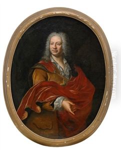 Portratt Av Elegant Herre Ikladd Gyllengul Rock Och Rod Mantel by Martin van Meytens the Younger
