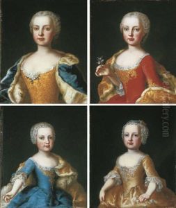 Portrait Of Maria Anna, The Daughter Of The Empress Maria Theresa Of Austria, Bust-length (+ 3 Others; 4 Works By Martin Van Mytens Ii And His Studio) by Martin van Meytens the Younger