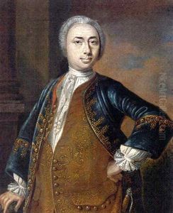 Portrait Of A Gentleman In A Gold Embroidered Waistcoat And Blue Coat, Wearing A Sword by Martin van Meytens the Younger