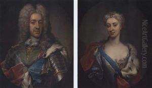 Portrait Of James Francis Edward Stuart, The Old Pretender, In Armour, Wearing The Order Of The Garter And The Thistle, With A Gorgoneion At His Neck Portrait Of James Francis Edward Stuart, The Old Pretender, In Armour, Wearing The Order Of The Garter And The Thistle, With A Gorgoneion At His Neck
