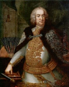 Portrait Of Joseph Count Esterhazy De Galantha Et Frakno, Wearing Armour by Martin van Meytens the Younger