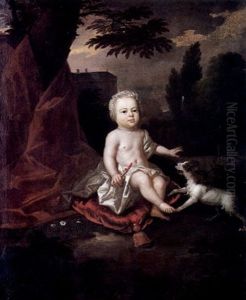 Portrait D'un Enfant Assis Avec Son Chien by Martin van Meytens the Younger