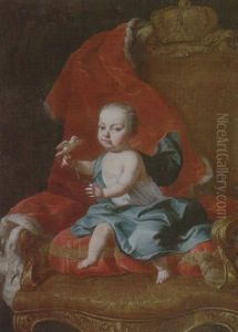 Portrait Of The Emperor Joseph Ll As A Boy, Seated On A Throne by Martin van Meytens the Younger